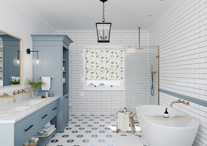 Tribal Leaves, Jean Blue - Twist&Fit Roller Blind - Image 8